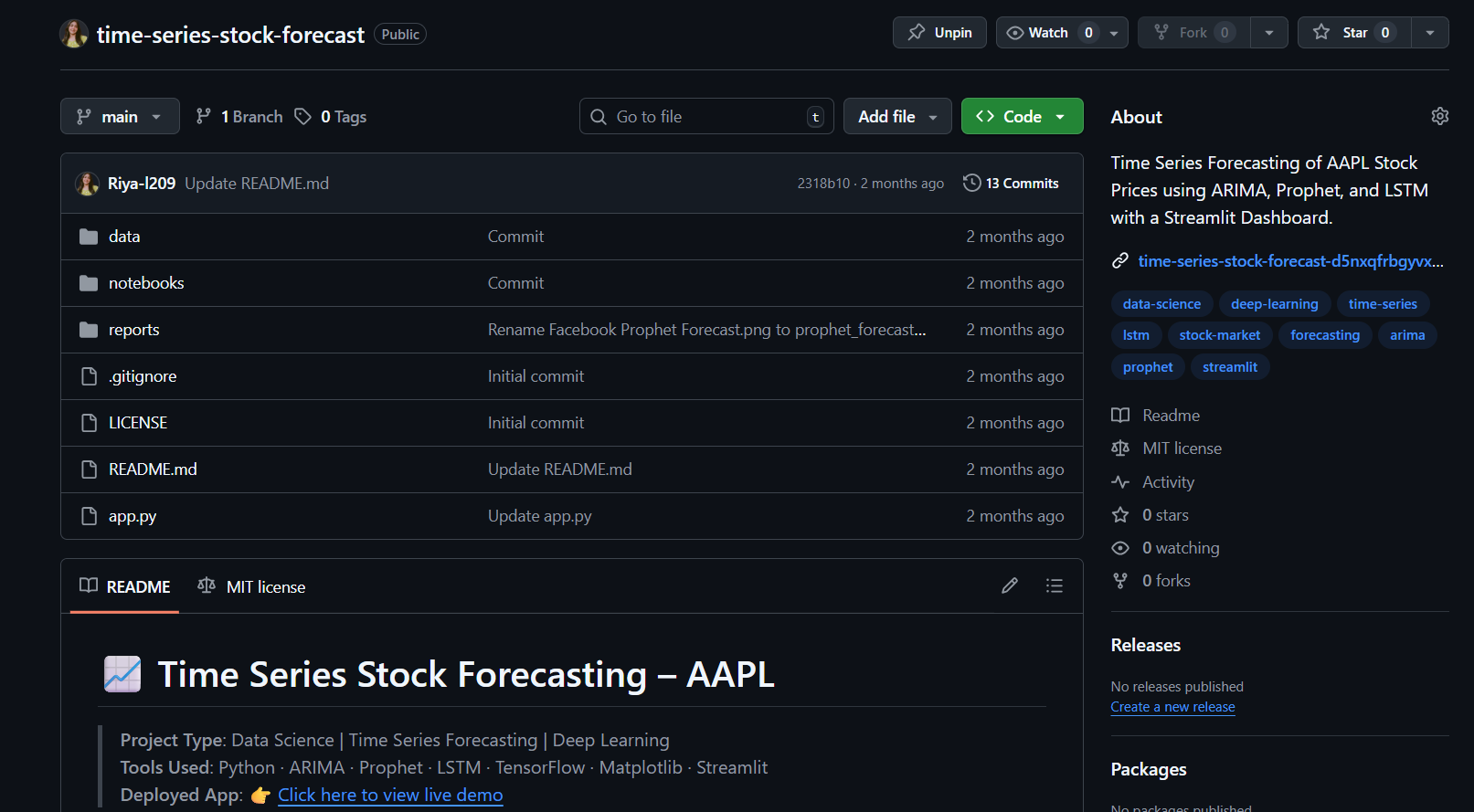 Stock Project Screenshot 1